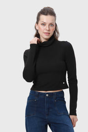 Polera Mujer Rib Negro