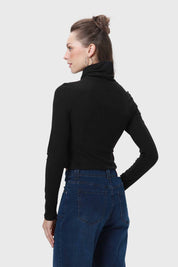 Polera Mujer Rib Negro