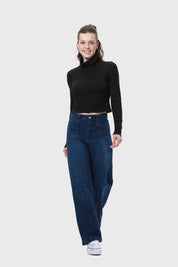 Polera Mujer Rib Negro