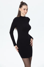Vestido Mujer Tejido Negro
