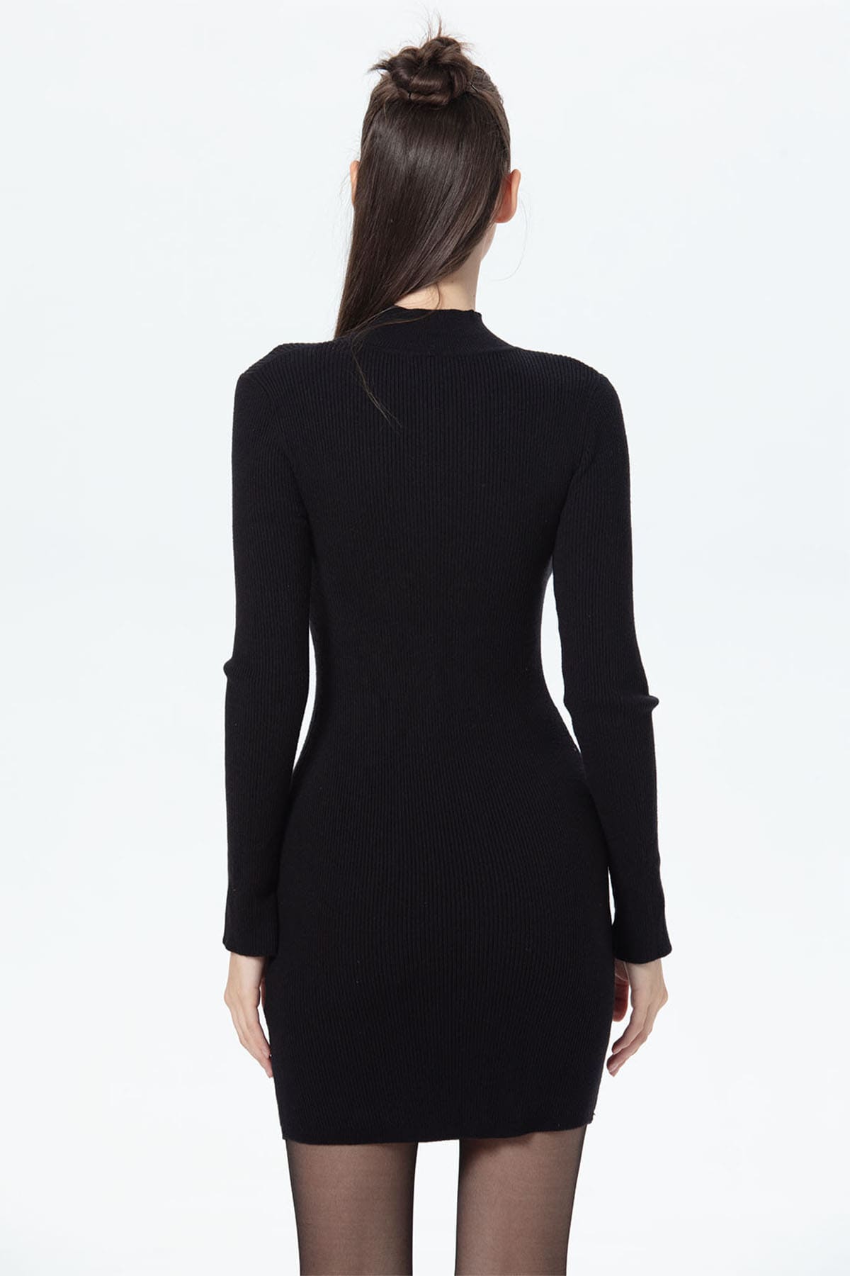 Vestido Mujer Tejido Negro