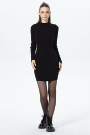 Vestido Mujer Tejido Negro