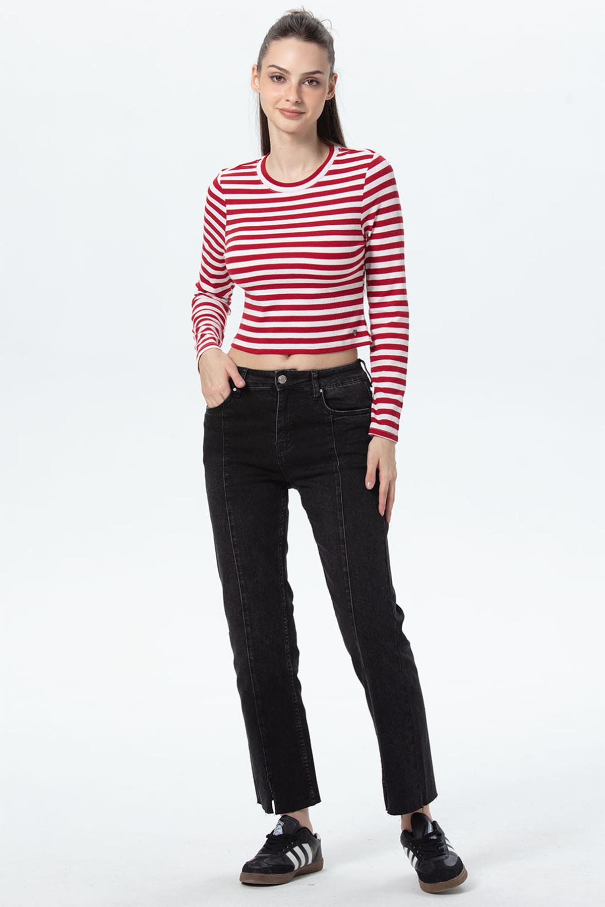 Polera Mujer Rib Rojo