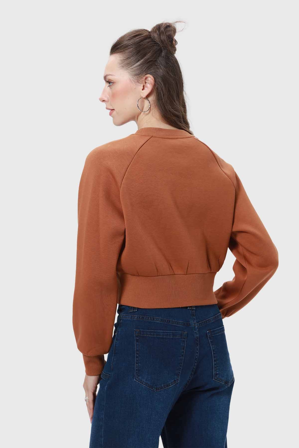 Polerón Mujer Pretina Ancha Café