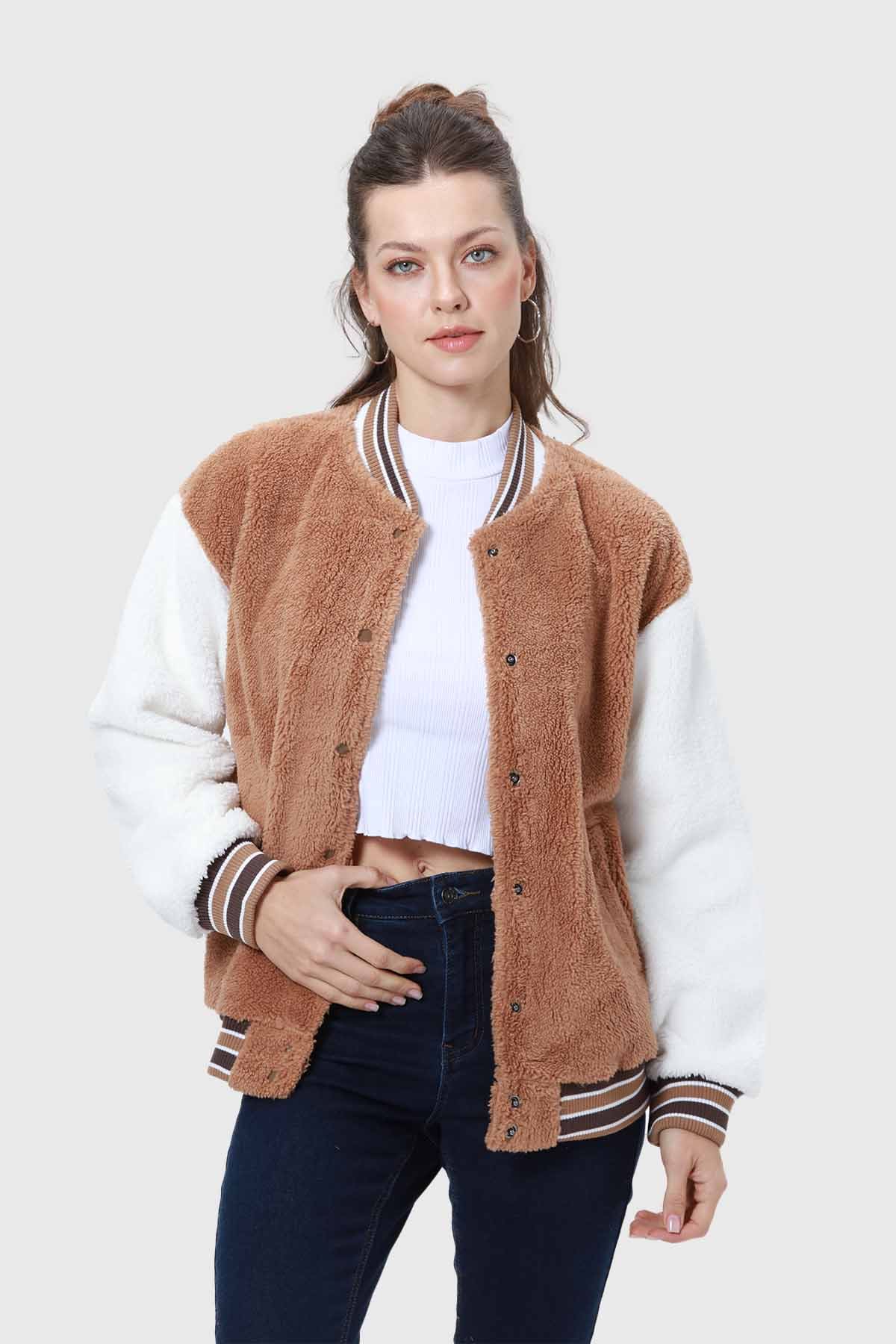 Chaqueta Mujer Bomber Camel