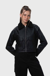 Chaqueta Mujer Con Bolsillo Negro