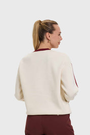 Polerón Mujer College Rayas Crudo