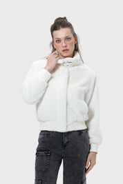 Chaqueta Mujer Peludo Crudo