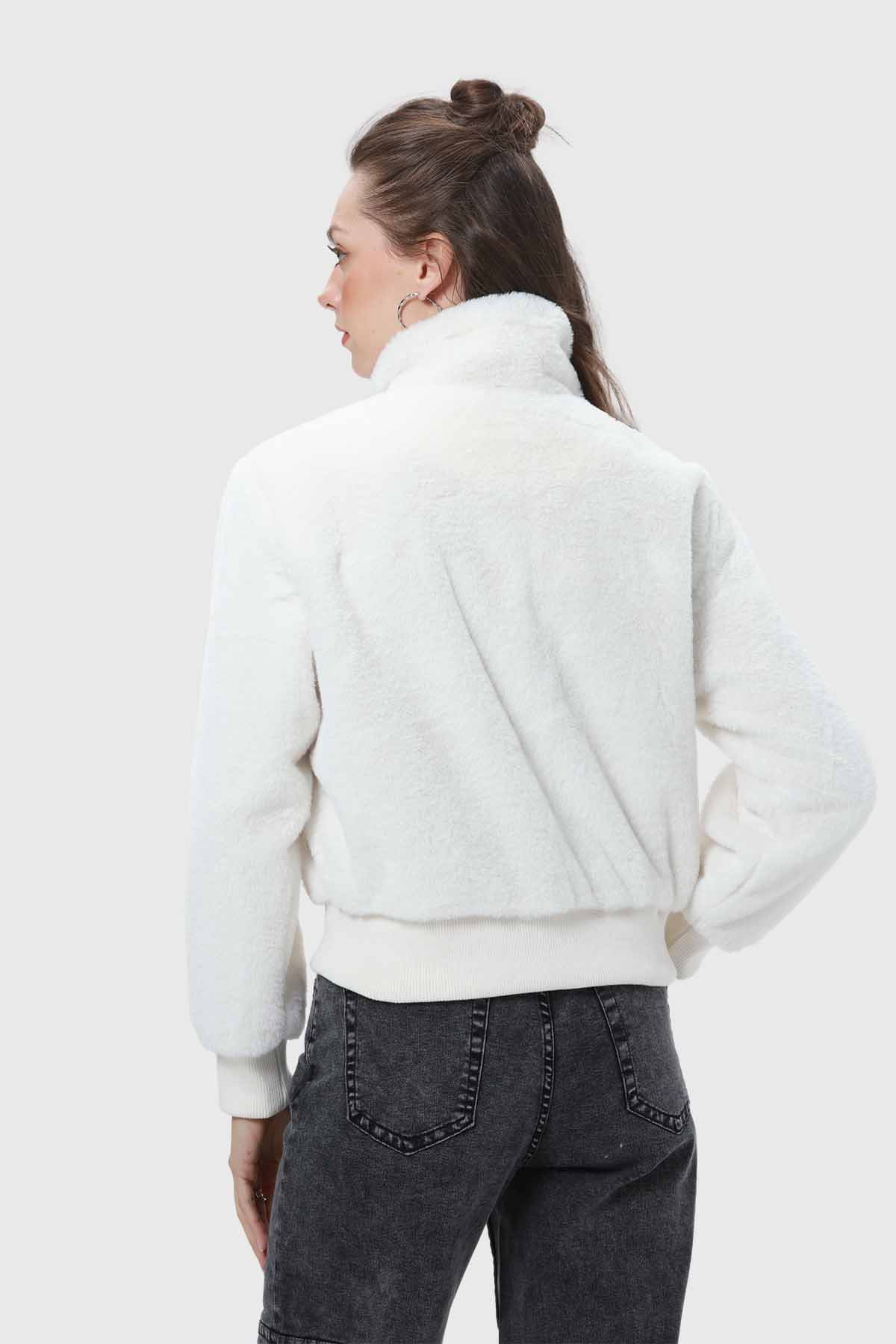 Chaqueta Mujer Peludo Crudo