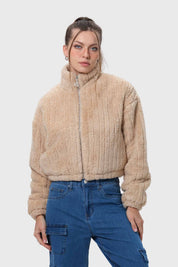 Chaqueta Mujer Tipo Polar Beige