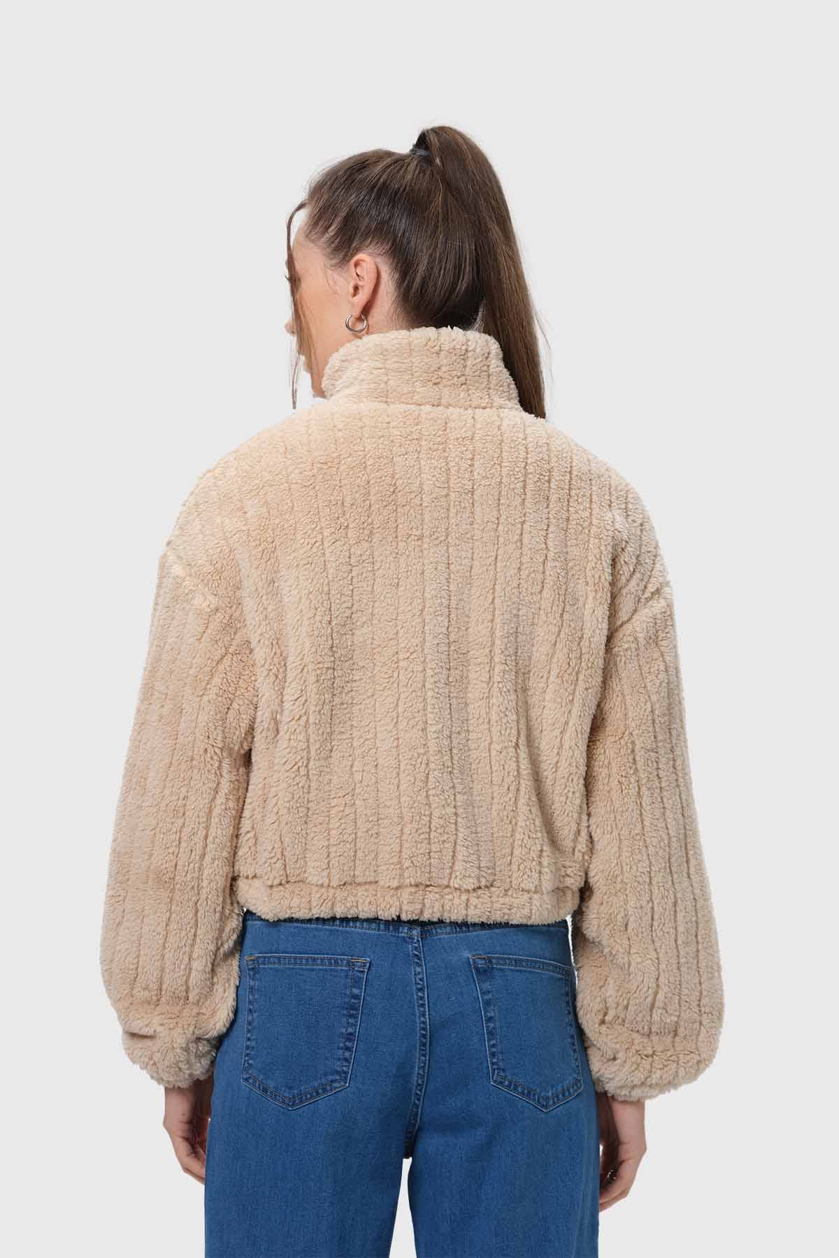 Chaqueta Mujer Tipo Polar Beige