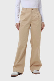 Pantalón Mujer Gabardina Camel