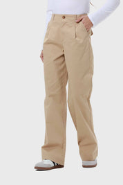 Pantalón Mujer Gabardina Camel