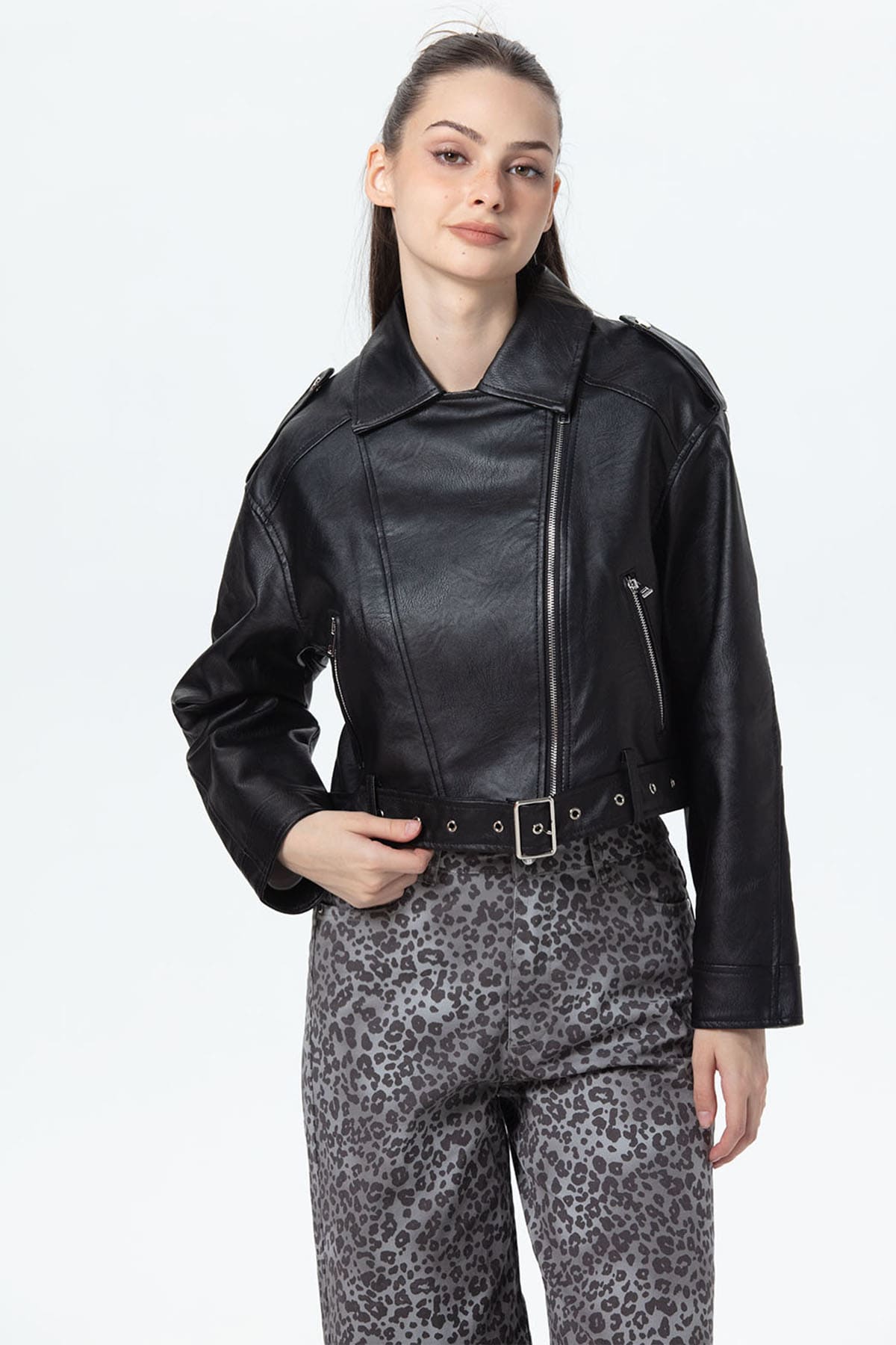 Chaqueta Mujer Biker Negro