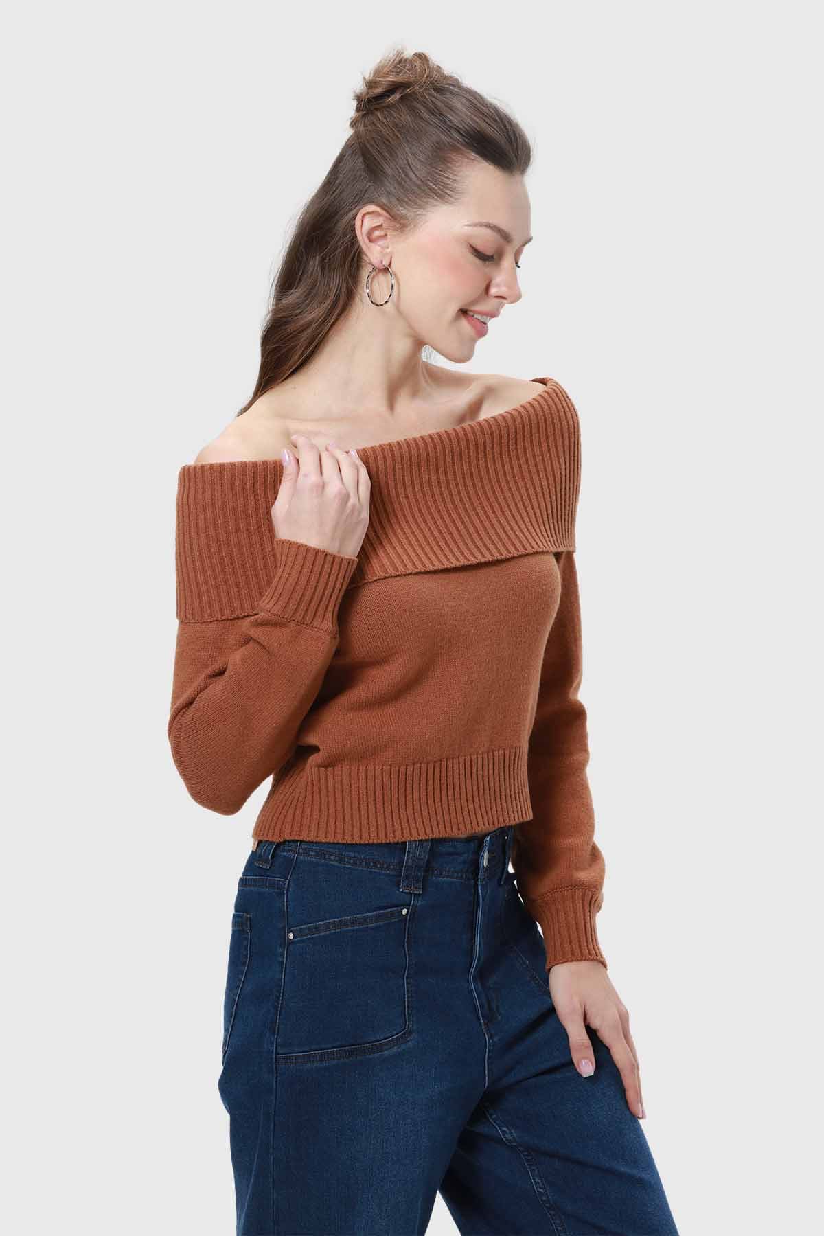 Sweater Mujer Bardot Café