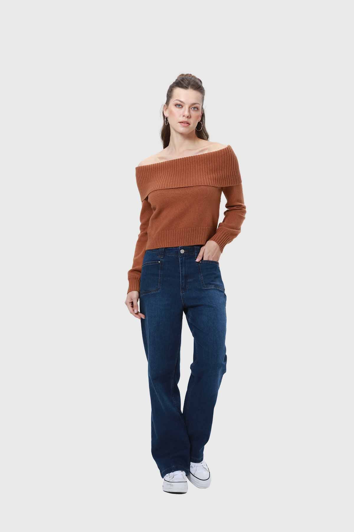 Sweater Mujer Bardot Café