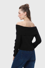 Sweater Mujer Bardot Negro