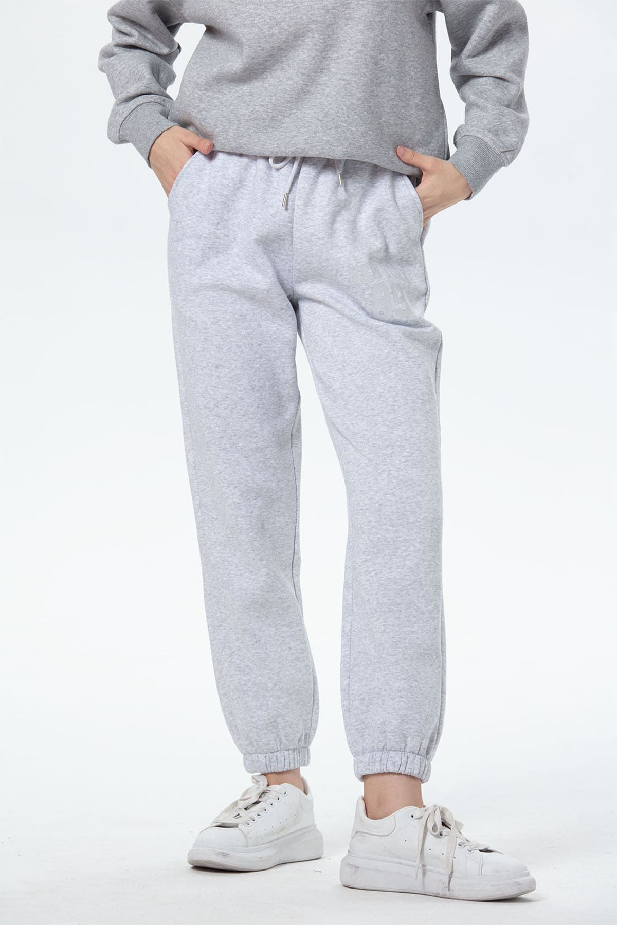 Pantalón Buzo Mujer Jogger Gris Melange – Fashion´s Park