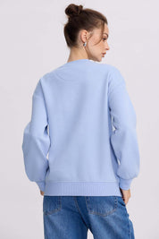 Polerón Mujer Print Celeste