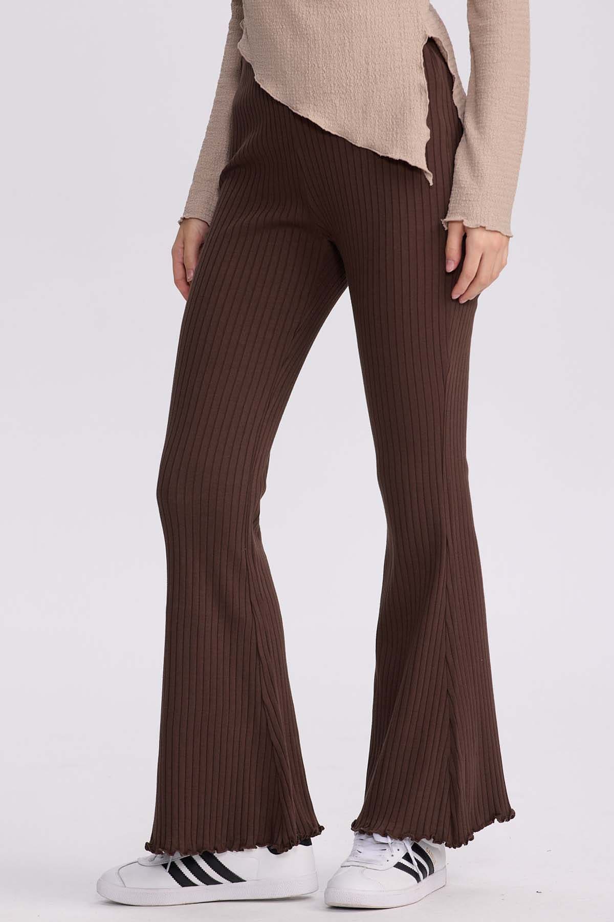 Pantalón Mujer Flare Rib Cafe