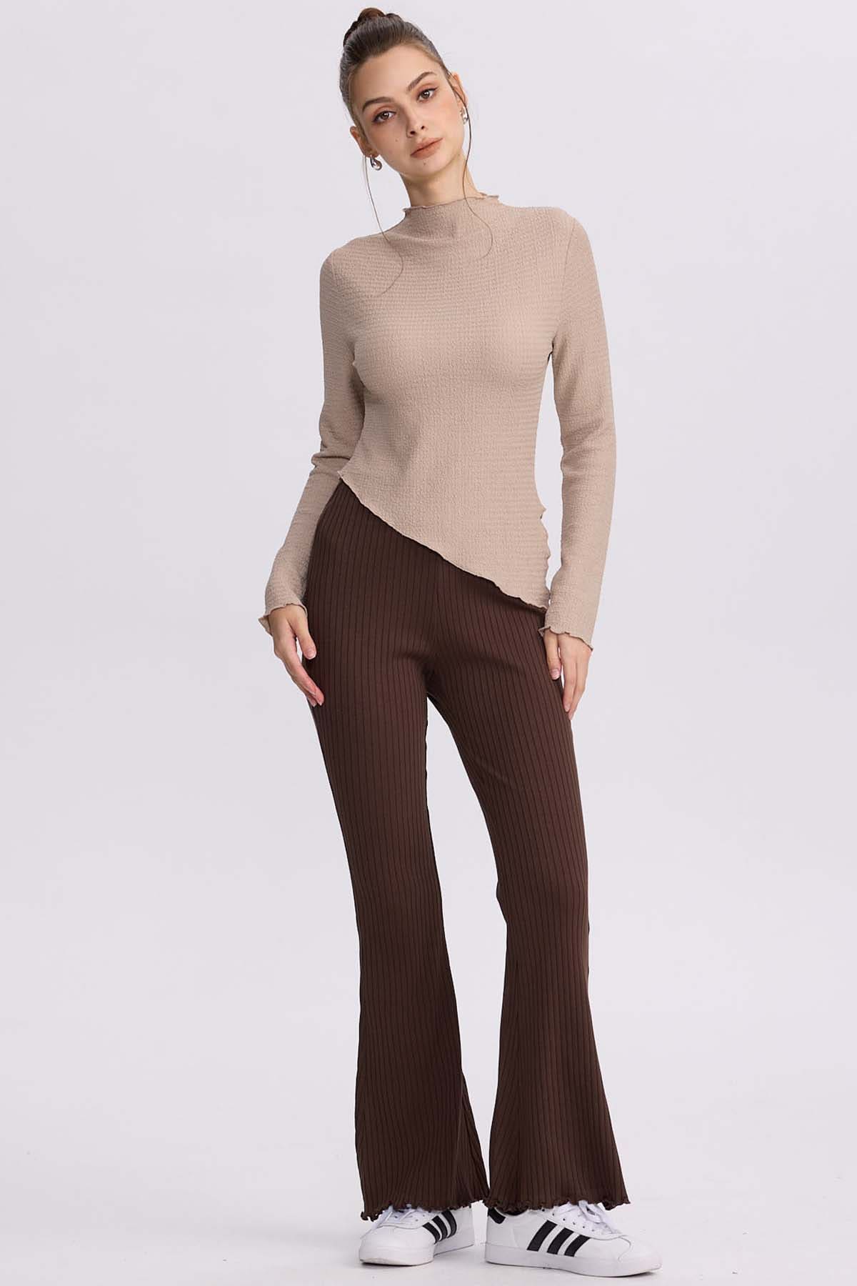 Pantalón Mujer Flare Rib Cafe