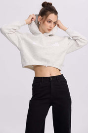 Polerón Mujer Cropped Cafe