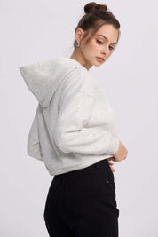 Polerón Mujer Cropped Cafe