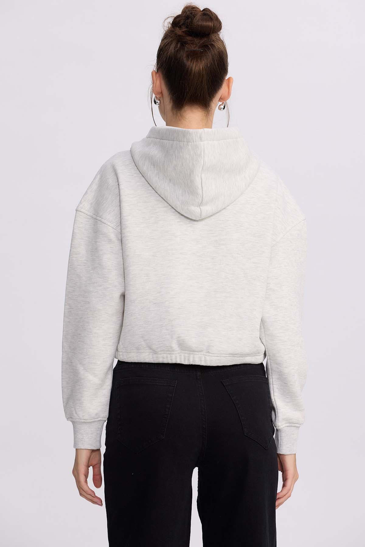 Polerón Mujer Cropped Cafe