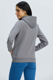 Polerón Mujer Hoodie Gris Oscuro