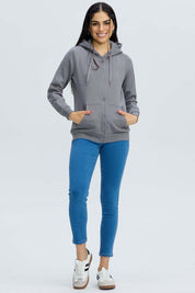 Polerón Mujer Hoodie Gris Oscuro