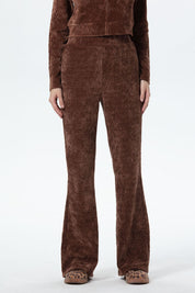 Pantalón Mujer Flare Chenille Cafe