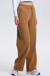 Pantalón Buzo Mujer Wide Leg Camel