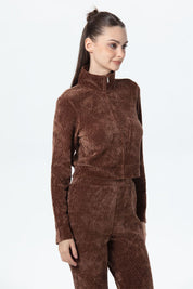 Polerón Mujer Chenille Pretina Cafe