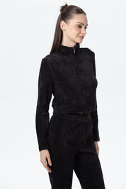 Polerón Mujer Chenille Pretina Negro