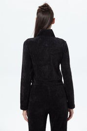 Polerón Mujer Chenille Pretina Negro