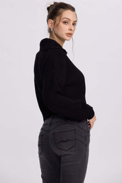Sweater Mujer Full Zipper Negro