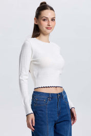 Sweater Mujer Calado Crudo