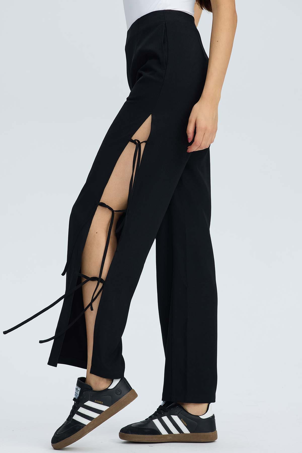 Pantalón Mujer Lacitos Negro Negro / 44