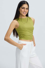 Polera Mujer Drapeada Verde Claro Verde / XL