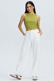 Polera Mujer Drapeada Verde Claro Verde / XL