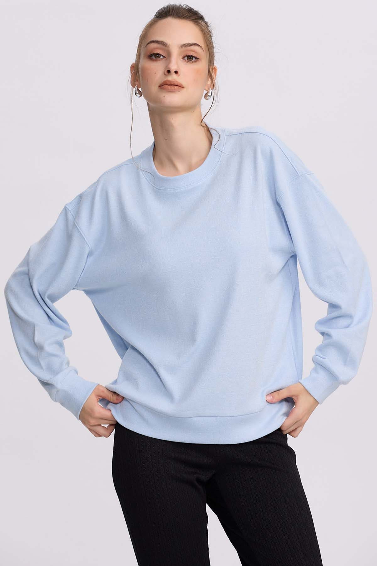 Polerón Mujer Holgado Celeste