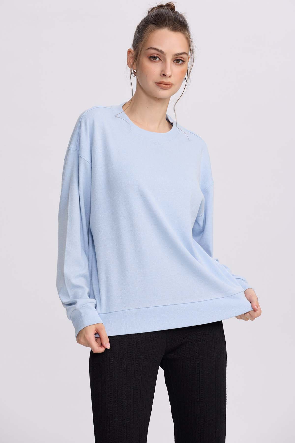 Polerón Mujer Holgado Celeste