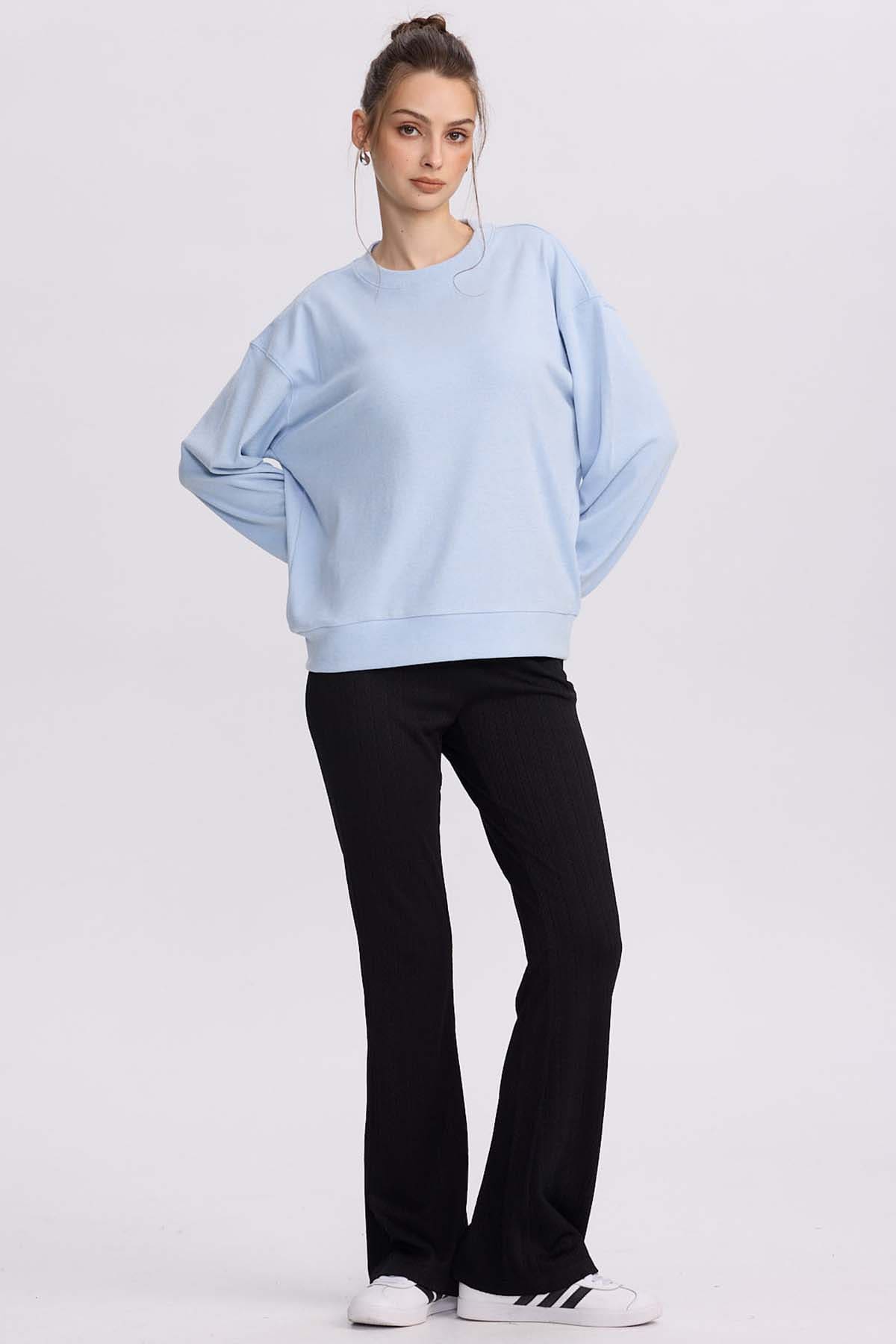 Polerón Mujer Holgado Celeste