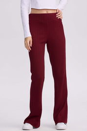 Pantalón Buzo Mujer Doble Pretina Burdeo