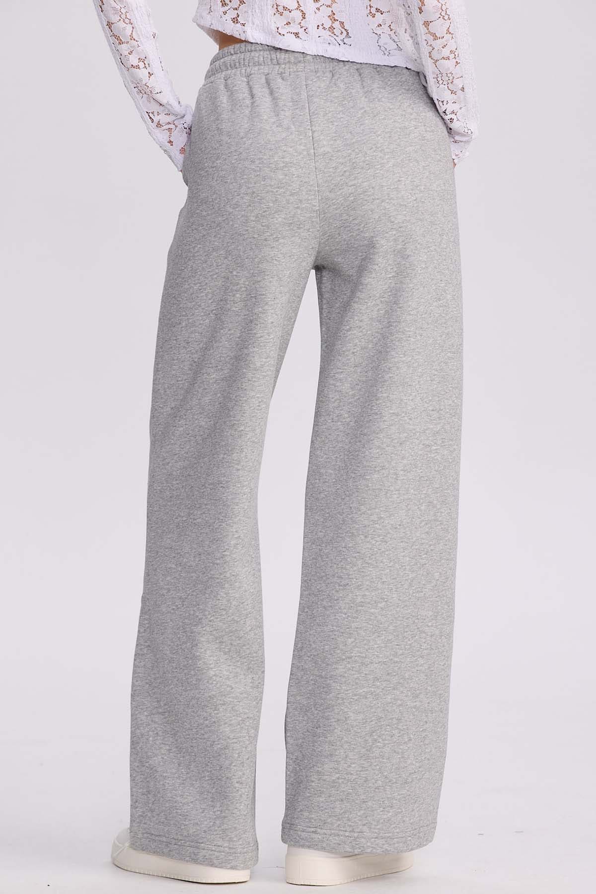 Pantalón Buzo Mujer Strass Gris Melange