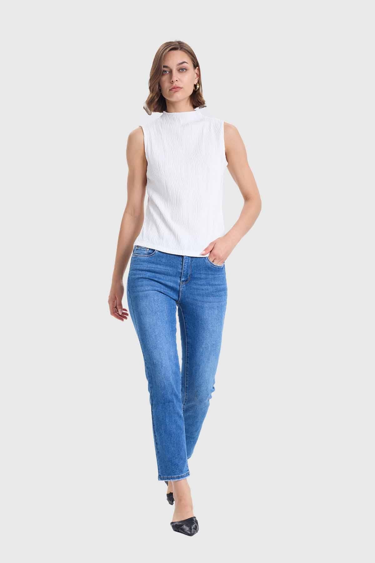 Polera Mujer Con Textura Crudo