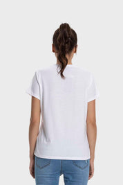 Polera Mujer Básica Print Blanco