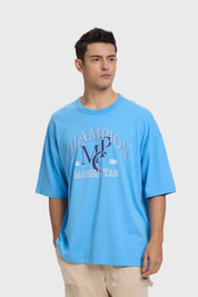 Polera Hombre College Celeste