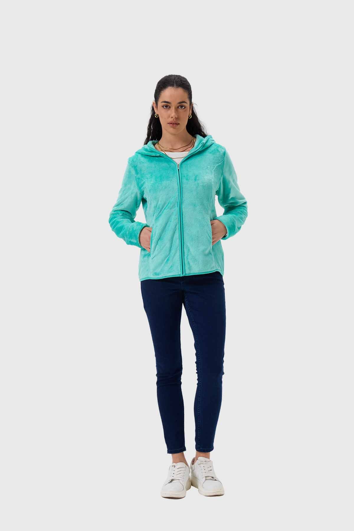 Polar Mujer Básico Full Zipper Aqua Aguamarina / XL