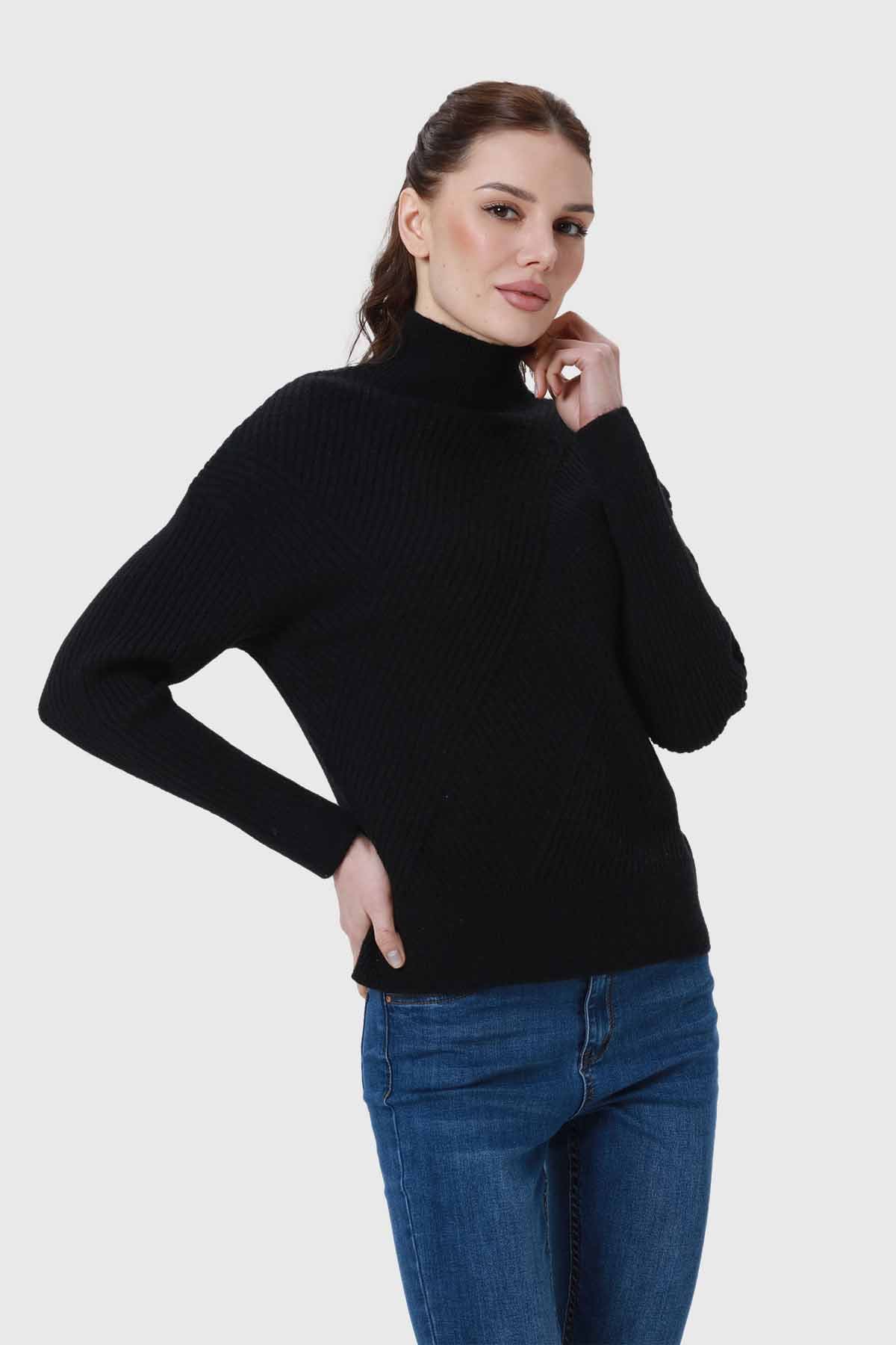 Sweater Mujer Textura Negro